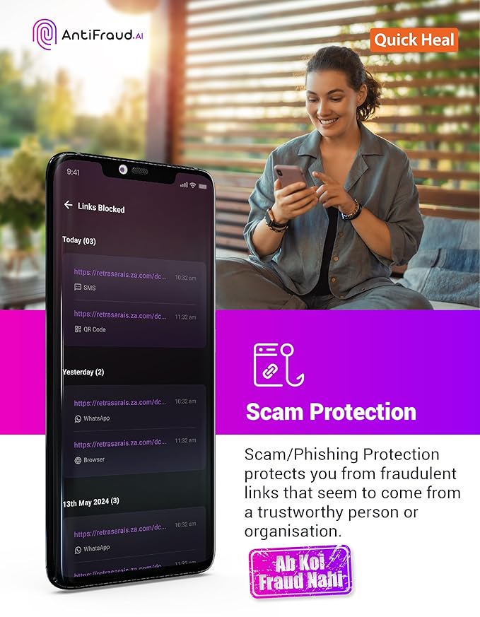 Quick Heal AntiFraud.AI| All-in-one solution for fraud prevention| Fraud Call and Banking Fraud Alert| Android/iOS/Windows Devices| Email Delivery in 1 Hour.(NEW LAUNCH) - Image 5