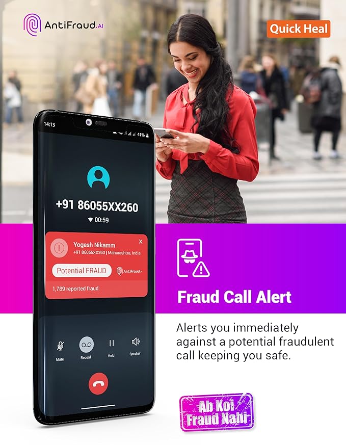 Quick Heal AntiFraud.AI| All-in-one solution for fraud prevention| Fraud Call and Banking Fraud Alert| Android/iOS/Windows Devices| Email Delivery in 1 Hour.(NEW LAUNCH) - Image 2