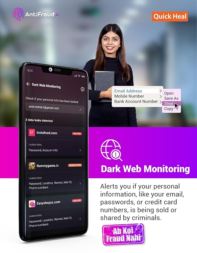 Quick Heal AntiFraud.AI| All-in-one solution for fraud prevention| Fraud Call and Banking Fraud Alert| Android/iOS/Windows Devices| Email Delivery in 1 Hour.(NEW LAUNCH) - Image 7