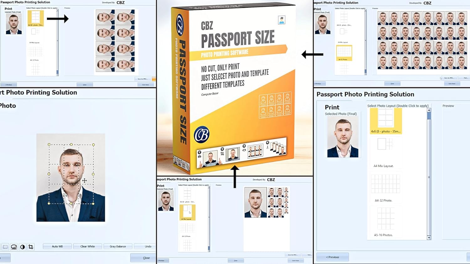 COMPUTER BAZAR Passport Size Photo Printing Software | Print Passport Photos in Just 2 Minutes | Different Template (License Key Card) - Image 2